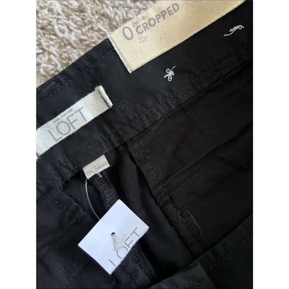 NWT LOFT Julie Cropped Pants Skinny Black in Size 0 - Picture 12 of 14